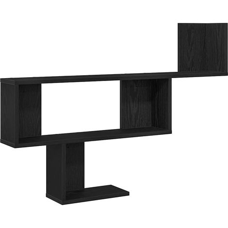 Maison Exclusive - Wandregal Schwarz Eichen-Optik 100x15x70 cm Ho
