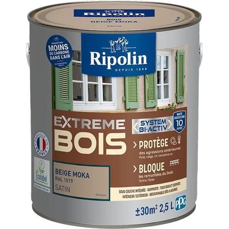 Extremfarbe Holz - Beige Mokka RAL 1019 seidenmatt - RIPOLIN - 2,5 L