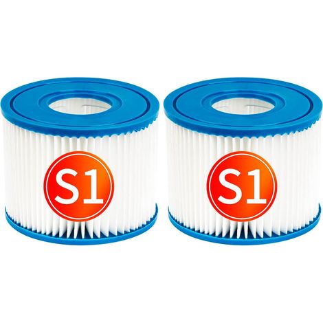 Lot de 2 filtres piscine Type S1 compatibles Intex PureSpa, cartouches de rechange 4,2 x 2,8 pouces (1/5)