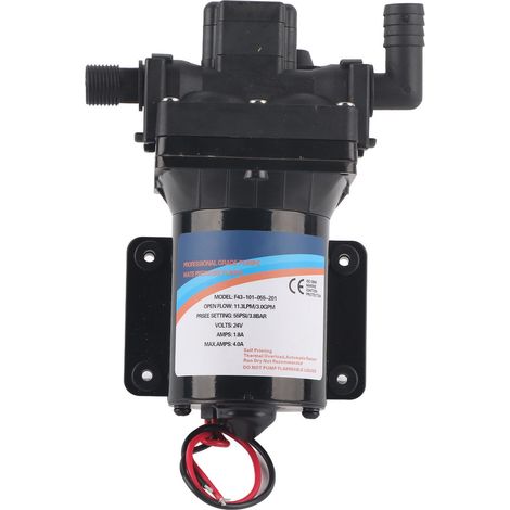 Pompe à membrane 11.3L pratique, installation facile, durable, redémarrage automatique, sécurité, pompe à eau en plastique F43-101-055-201 (24V) (1/5)