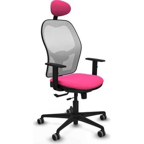 Sedia da ufficio piqueras y crespo Jorquera rosa rete e similpelle (1/2)