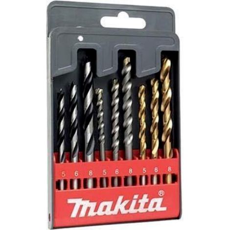 Punte trapano serie d-08660 makita 9 pezzi- misure 5,6,8 mm legno, metallo, muro
