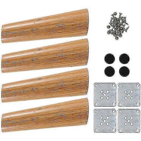Pieds de table kaki 13 x 15 cm, pieds de meubles en bois massif, pieds de meubles en chêne style nordique, meubles P (1/2)