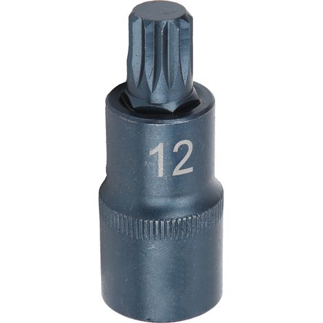 Douille de tournevis en acier allié bleui, clé rapide 12 pans, adaptateur d'embout de vissage 1/2", M12 (1/5)