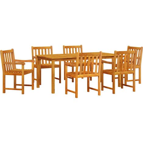 Garden Dining Set 7 pcs Brown Solid acacia wood vidaXL (1/5)