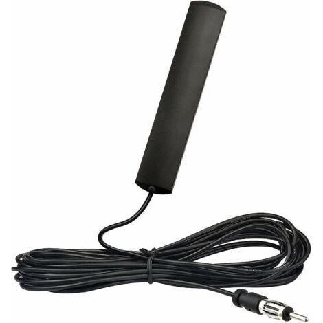 Antenne Autoradio Radio FM AM Voiture Amplificateur Universel Tuner Stéréo Adaptateur DIN Adhésive Fenêtre Câble de 5m Plage de Fréquence : 85-470MHZ -Adélala (1/5)