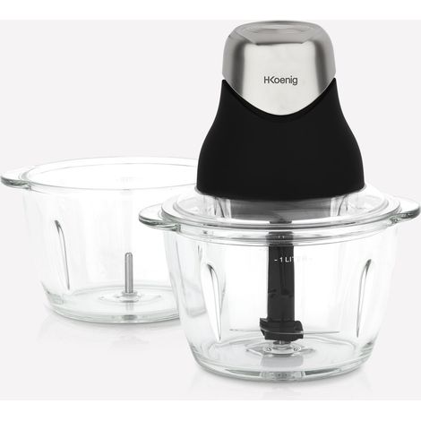 HKoenig - Mini picadora eléctrica con 2 bowls, 320 W, 1 litro. - Ref. LEO9 (1/5)