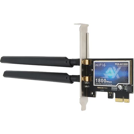 Carte PCIe WiFi 6E 1800Mbps, Double Bande 2.4G/5.8G, Installation Facile pour PC Gamer et Bureau (1/5)