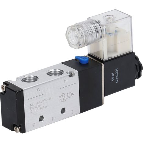 4V210-08 Électrovanne pneumatique 5 voies à deux positions, vanne solénoïde, vanne pneumatique, vanne de régulation, distributeur, 12 V CC (1/5)
