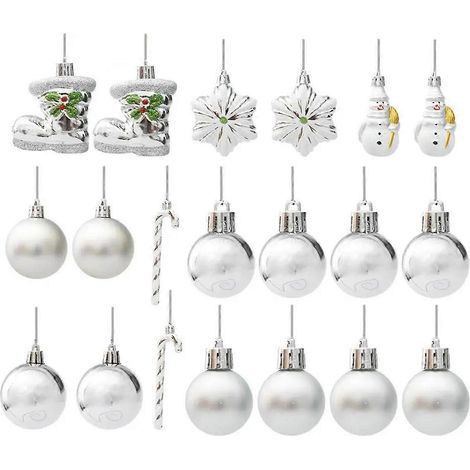 Wiederverwendbare und stimmungsvolle silberne Weihnachtsdekorationen, einfach aufzuhängen. (1/5)