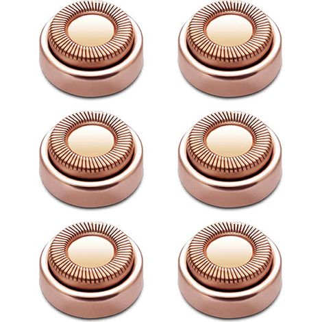 Lot de 6 têtes de rechange pour épilateur visage, lames de rechange pour une finition impeccable, double anneau-AquaForge (1/5)