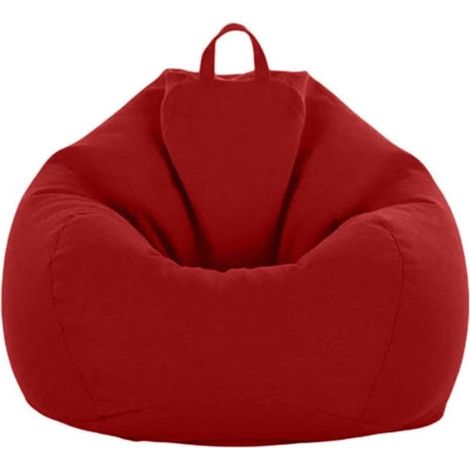 Housse de canapé pouf poire confortable, amovible, respirante et amovible (rouge) (1/5)