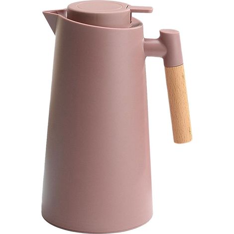 1-Liter-Thermoskanne, doppelwandig, vakuumverpackt, mit Holzgriff