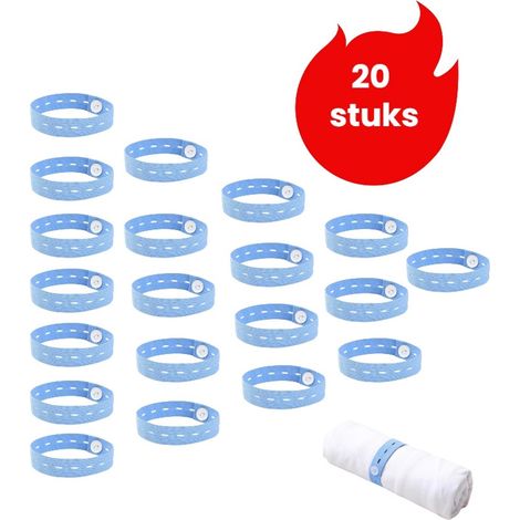 Lot de 20 ceintures élastiques pour vêtements, penderie et rangements - Bleues (1/5)