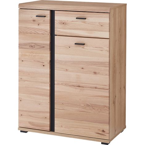 Schuhschrank, Front Esche massiv gebürstet, SARINA-36, B/H/T ca. 80/107/40 cm (1/5)