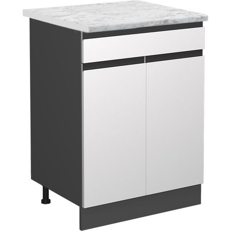 Base da cucina R-Line, Bianco, 80 cm Marmo AP, Vicco