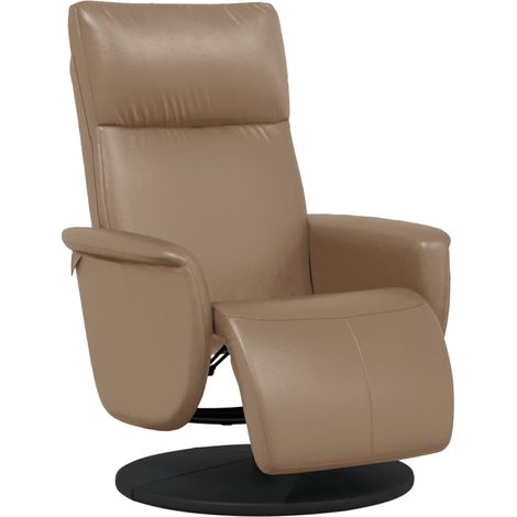 Sillón reclinable con reposapiés cuero sintético capuchino vidaXL
