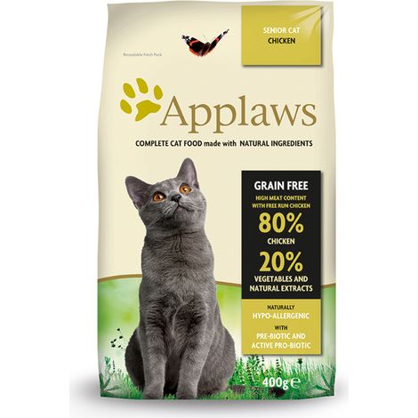 Applaws Premium Trockenfutter für ältere Katzen, sterilisiertes Huhn, 400 g