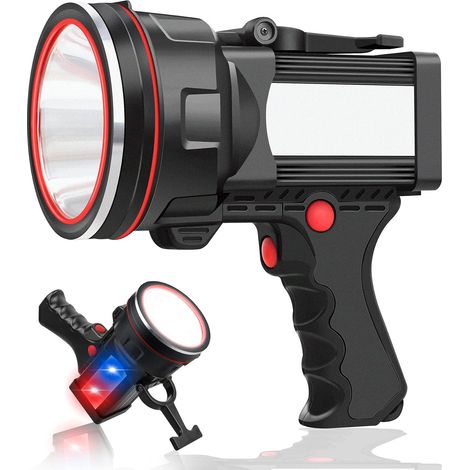 Torche LED rechargeable avec superbe batterie rechargeable de 12800mAh, lampe de camping portable de 10000 lumens, 5 modes d'éclairage, lampe étanche IPX4, pour la pêche, le camping-1pc (1/5)