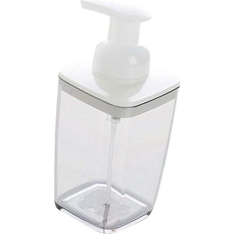 Savon liquide pour les mains rechargeable en flacon pompe, mousse riche, transparent, 420 ml, pour le nettoyage du visage, idéal pour le plan de travail, la cuisine ou la salle de bain.-gray (1/5)