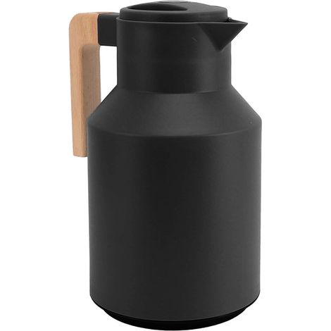 Termo de café isotérmico de 1000 ml, termo isotérmico grande de 1 litro, vaso isotérmico, dispensador de bebidas, botella de agua, color negro, para el hogar. (1/5)