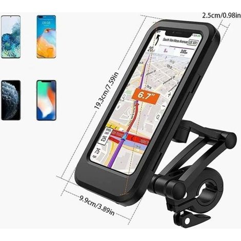 Support Téléphone Moto,Etanche Support Telephone Velo,360 degrésSupport Smartphone Moto Scooter avec Habillage Pluie Porte Téléphone