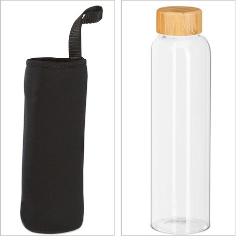 Set di 6 bottiglie in vetro riutilizzabili da 500 ml per sport ufficio scuola a prova di perdite in vetro trasparente 130012428