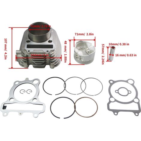 Motorcycle cylinder block suitable for Moto-4 250 YFM250 YTM225 71 mm cylinder engine. (1/3)