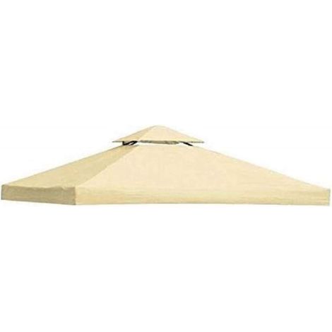 Top Telo Copertura per Gazebo di Ricambio 3x3mt con Airvent 180gr (Ecru)