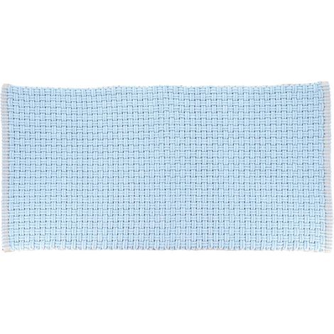 Tappeto asuncion microfibra cotone mesh look 45x90 cm - azzurro - Tendance (1/3)