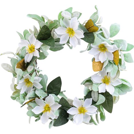 Magnolienblütenkranz mit getrockneten Zweigen – Künstlicher Blumenkranz für das chinesische Neujahr, als Dekoration für Zuhause, Türschmuck oder Hofwanddekoration (1/2)