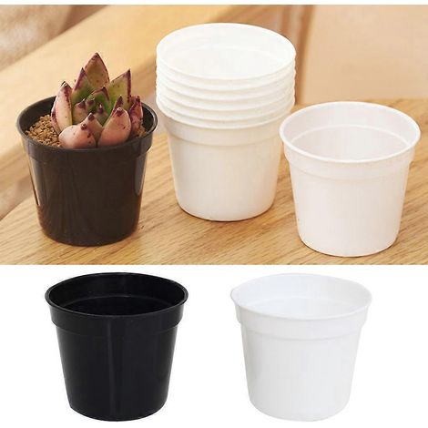 Lot de 10 pots de pépinière flexibles et réutilisables en plastique pour semis (1/4)