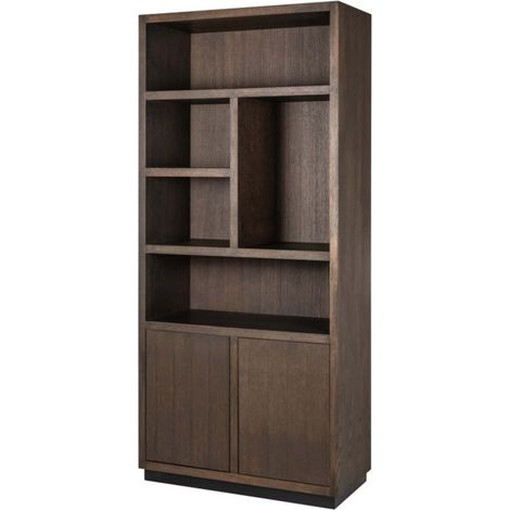 Bibliothèque élégante Oakura en chêne - Brun chêne naturel (1/4)