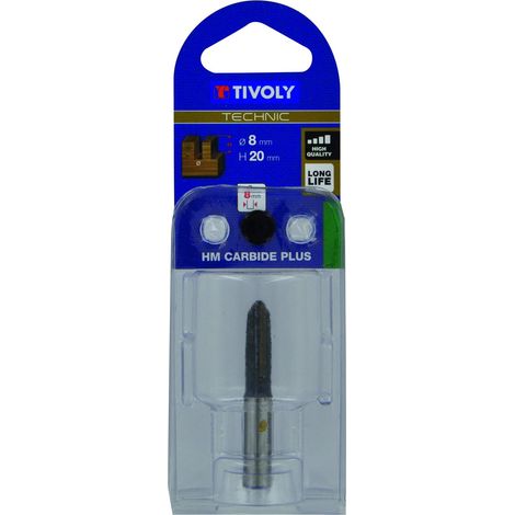 Tivoly XT60642067835 - Fresa per fresa dritta, 2 taglienti rettificati a diamante, Ø 8 mm