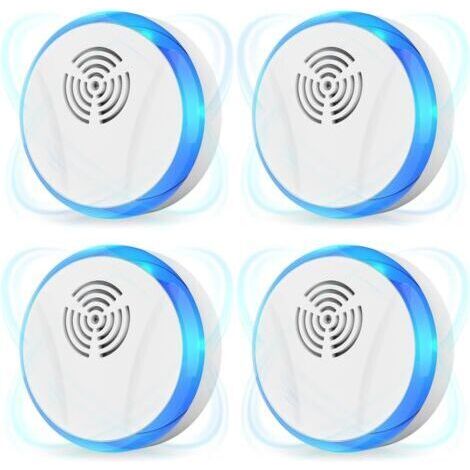 FENOPLASTICARépulsif anti-moustiques à ultrasons, pack de 4 pour insectes, moustiques, fourmis, souris, réduit les moustiques d'intérieur (1/4)