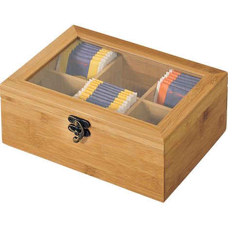 Teebox mit 6 Fächern Bambus (1/2)