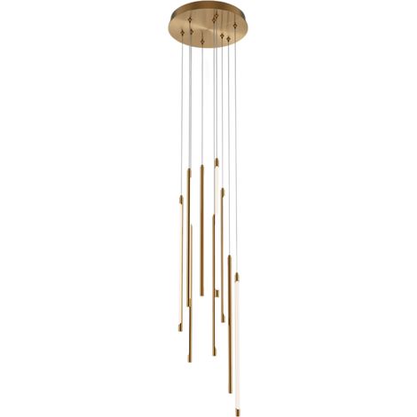 Maytoni Light Stick Lampadario a sospensione moderno a grappolo in ottone 3000K 3350lm con paralume bianco (1/5)