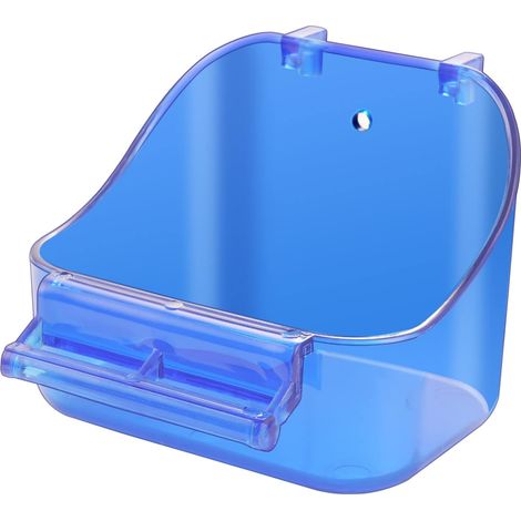 Vogelkäfig-Zubehörteile: Badewanne, Futternapf, hängender quadratischer Käfig – Blau