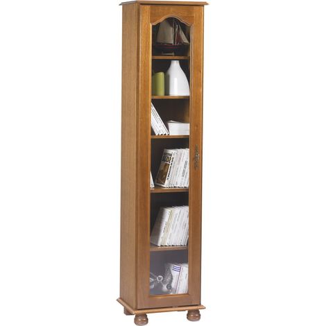Bibliothèque Chêne Rustique1 Porte Vitrée Gauche 6 Niches 44,2 x182,2 x 33 cm (1/4)