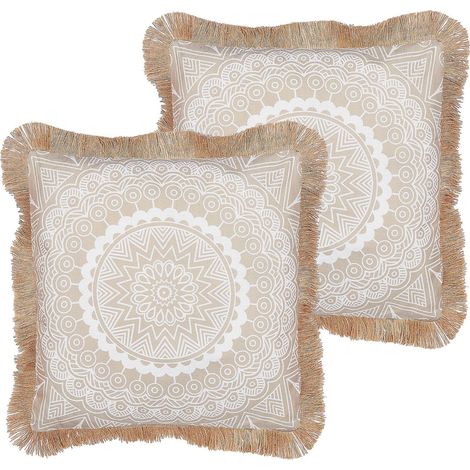 Dekokissen 2er Set GERANIUM 45 x 45 cm Beige Orientalisches Muster