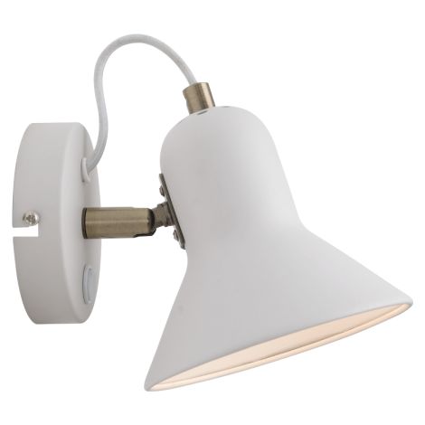 Applique Astama bianca 1xE27 con interruttore Light Prestige