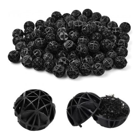 Lot de 100 Balles Filtrantes Bio pour Aquarium - 16 mm - Filtre Poreux Bio - Balle Biochimique pour Filtration, Nettoyage de Fontaine, Bassin - pour Filtre Extérieur EX, Aquarium, étang (1/5)