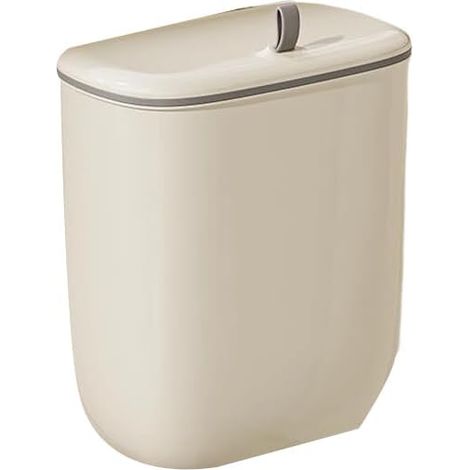 1 Stück – Wandabfalleimer – Groß – Basismodell – Ideal für Küche, Haushalt und Bad – Kein Bohren erforderlich – Geeignet für Küche und Bad – 36 x 15,5 x 30,5 cm – Beige (1/5)