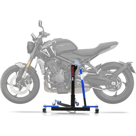 Béquille centrale d'atelier - CONSTANDS - Triumph Trident 660 (2021-2025) - Bleu - 300 kg - Kit avec plaque