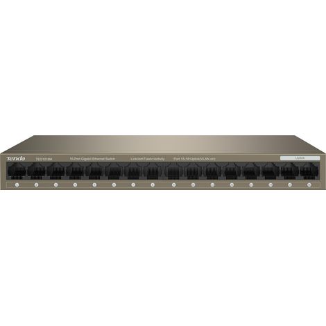 Commutateur rack TENT TEG1016M, 16 ports Gigabit, 10/100/1000 Mbps, châssis métallique (1/4)