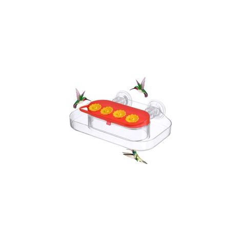 Mangeoire pour Colibri Fenêtre Mangeoire Fixée par Ventouses sur Fenêtre,Support Décoratif pour Observation Naturelle sur Balcon Terrasse Grillage (1/5)