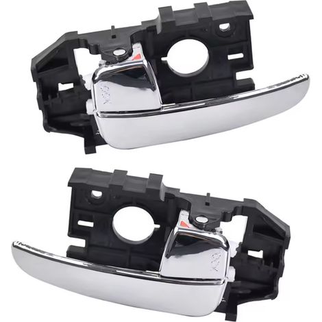 Une paire de poignées de porte intérieures pour les portes avant gauche et droite des voitures Hyundai Elantra 2001-2006.