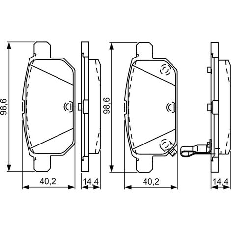 Bosch BP1590 Plaquettes de frein  - arrière - ECE-R90 - 1 jeu de 4 plaquettes (1/2)
