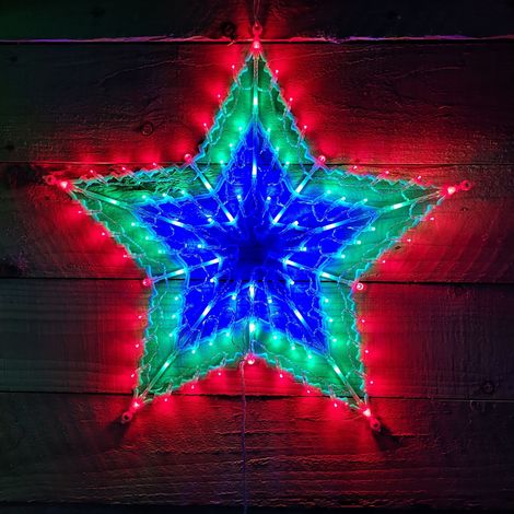 50cm Multi Colour LED Window Star Light Up Indoor/Outdoor Christmas Decorations (1/5)