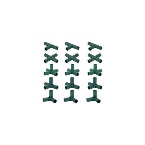 Lot de 15 Connecteurs De Cadre De Serre, Connecteurs d'angle pour Cadre De Jardin Tige d'hélice de 16 mm 5 Types de Support Stable Robuste pour Serre (1/4)